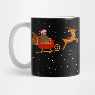 Santa Sloth Riding a Santa's reindeer-Sloth Christmas Gift Mug